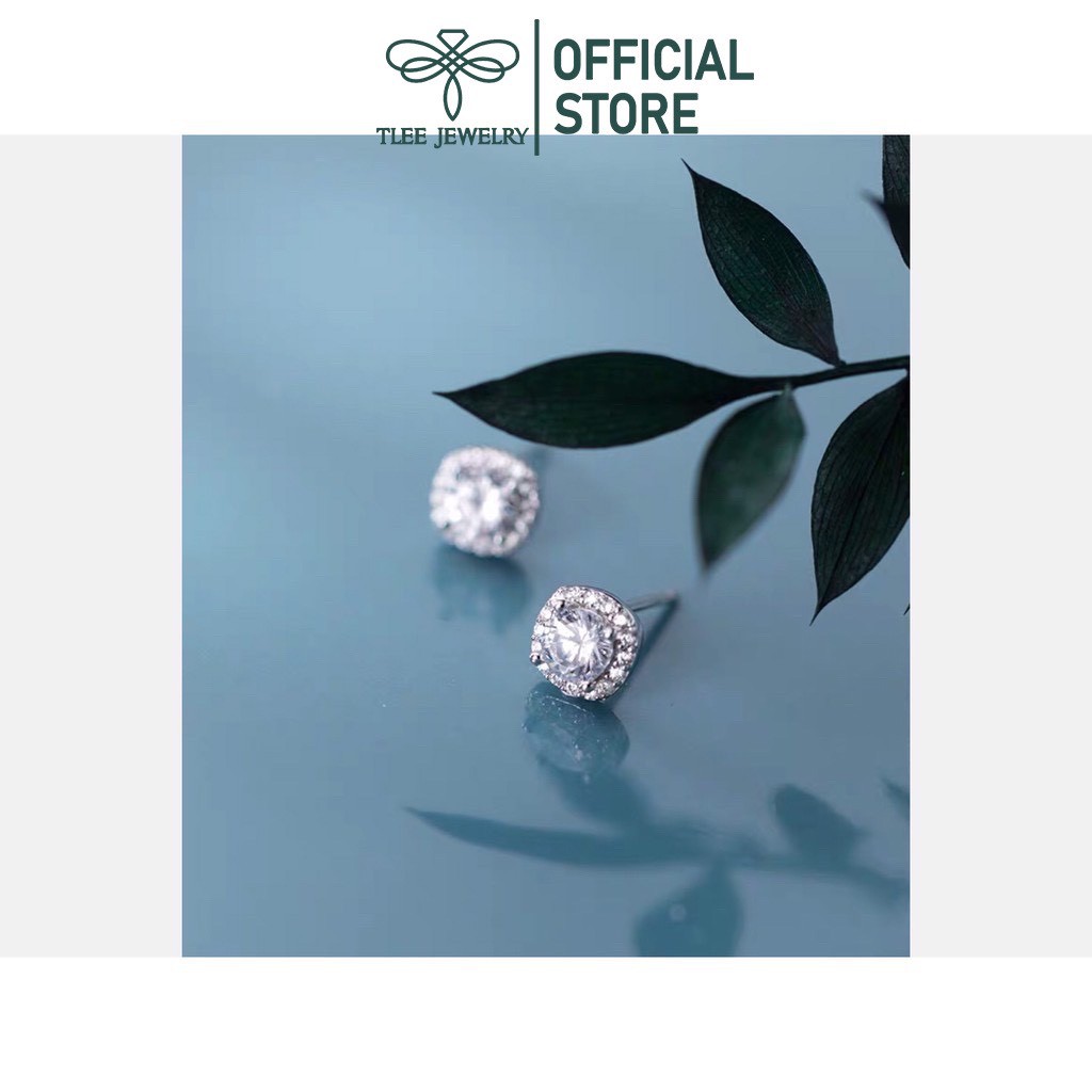 Bông tai nữ TLEE đá vuông mini sang trọng TleeJewelry B0369