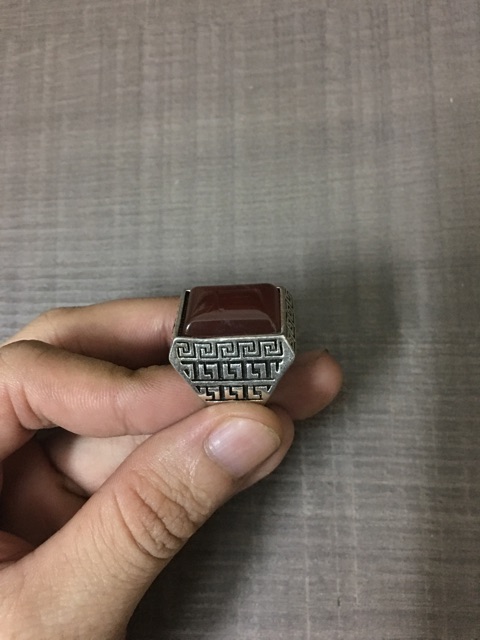 Nhẫn mã não mạ bạc