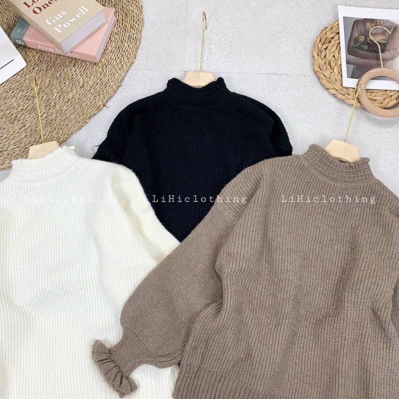 BÁN SỈ ÁO LEN CỔ - TAY CHUN BÈO CHO NỮ | BigBuy360 - bigbuy360.vn