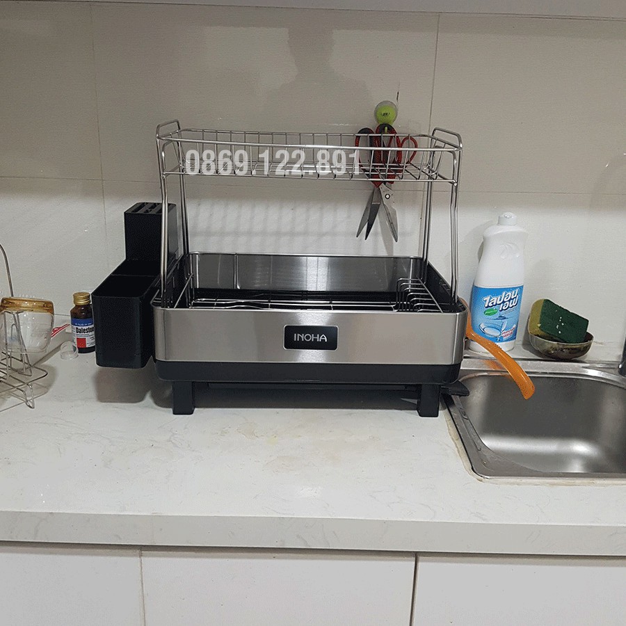 Kệ úp chén bát inox 304 2 tầng Sinoart - Inoha - kệ bát 2 tầng inox - Giá để bát inox VKIT KB01 | BigBuy360 - bigbuy360.vn