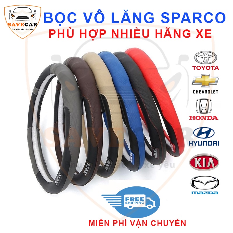 Bọc vô lăng da sparco xe Toyota Camry , Altis , Vios , Fortuner , Innova , Prando bọc da bảo vệ tay lái