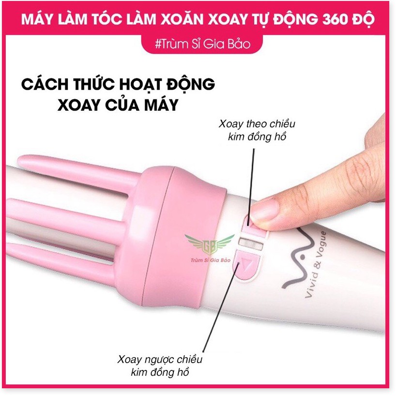 Máy Uốn Tóc , Máy Làm Tóc Làm Xoăn Xoay Tự Động 360 Độ🌟CHÍNH HÃNG🌟 Máy Là Tóc Hàng Chính Hãng VIVID & VOGUE BH 6 Tháng