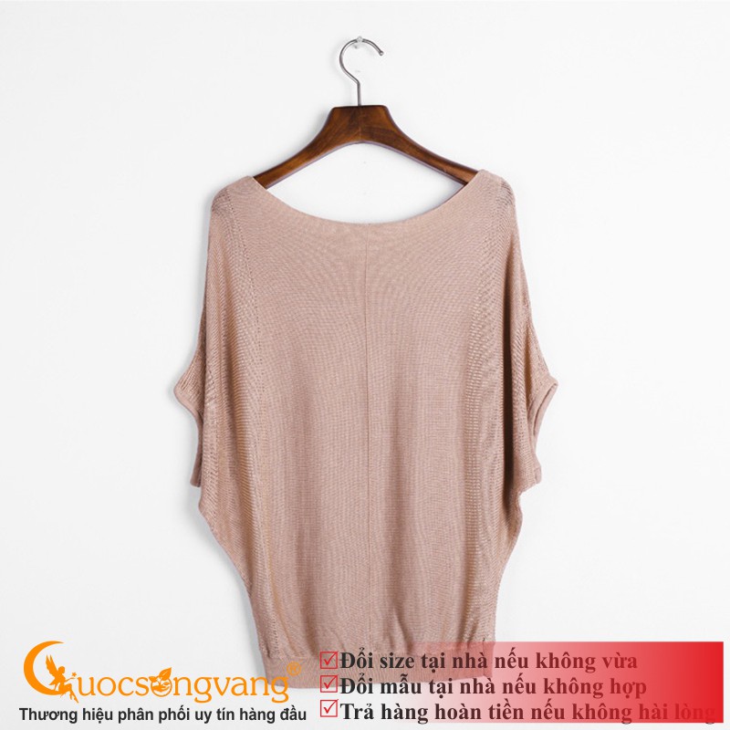 Áo nữ áo dệt kim nữ kiểu mùa hè cánh dơi tay ngắn hiệu Queenbe GLA024 Cuocsongvang
