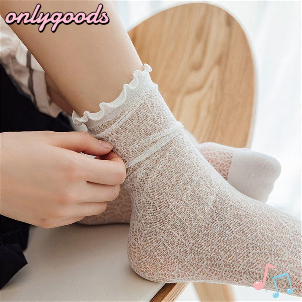 Vớ Lưới Phối Nơ Ren Màu Trắng Đen Chất Lượng Cao Dùng Hóa Trang Cô Hầu Gái