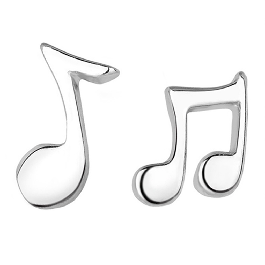 Cặp khuyên tai mạ bạc hình nốt nhạc xinh xắn cá tính dành cho nữ