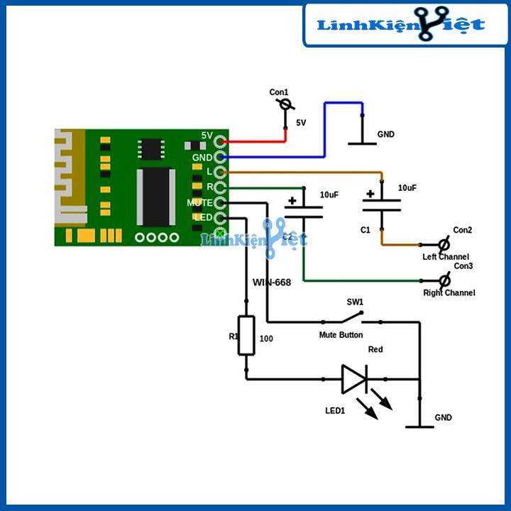 Module Giải Mã Âm Thanh MP3 3.7V Bluetooth 4.0