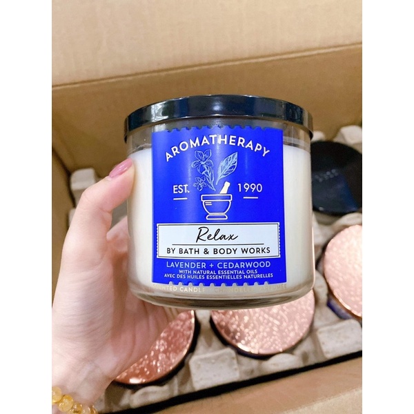 Nến 3 bấc bath&bodyworks dòng aromatherapy