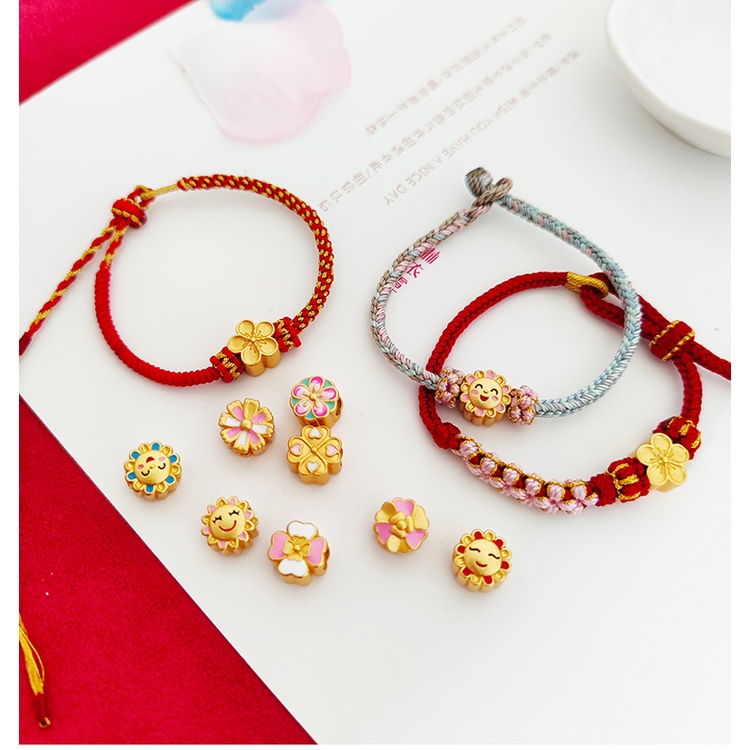 Chuỗi Hạt Bằng Đồng Mạ Vàng Hình Bông Hoa Dùng Làm Trang Sức Thủ Công diy