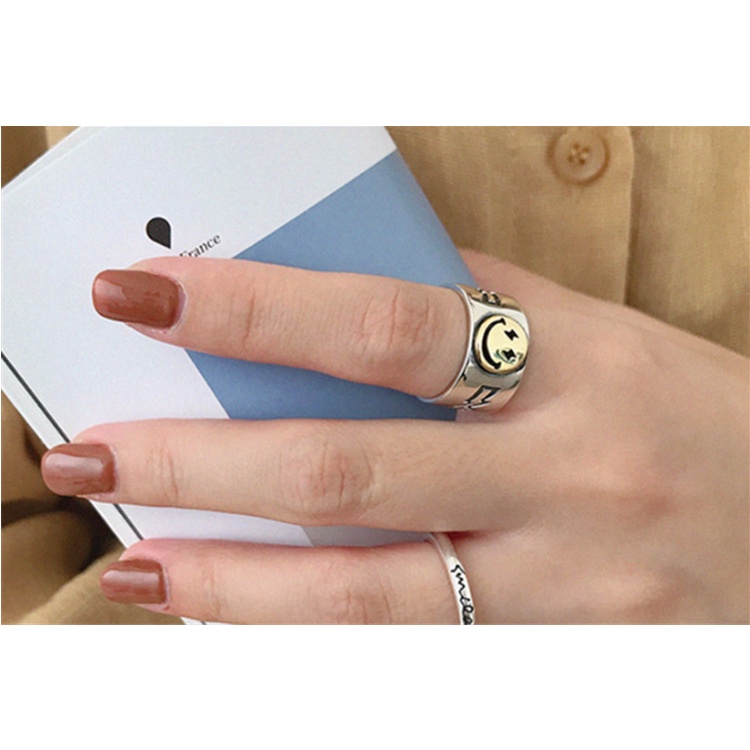 (MớI) Nhẫn HợP Kim HìNh MặT CườI Xinh XắN