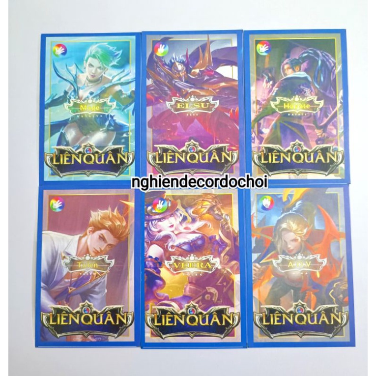 Combo 50 Thẻ bài liên quân mobile 2022 siêu đẹp bằng giấy.