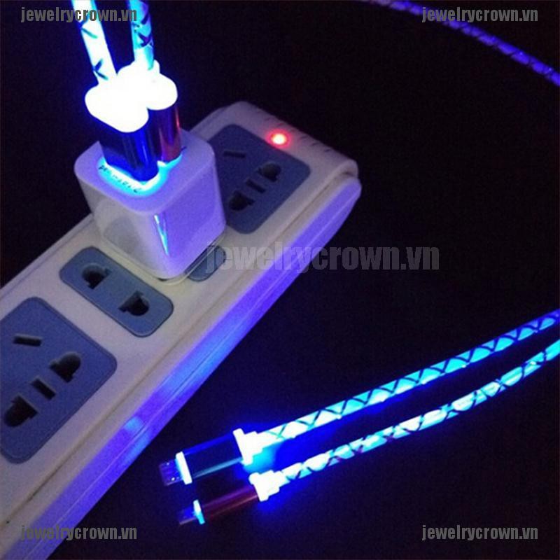 [Crown]Smart phone retractable visible led Light micro usb data sync charger cable [VN]