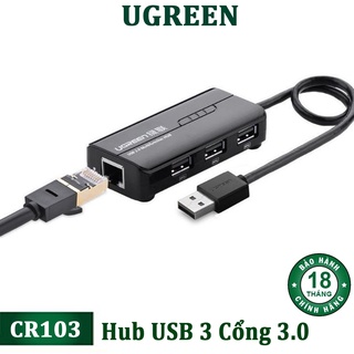 Bộ chia usb 3 cổng kèm cổng lan ugreen cr103