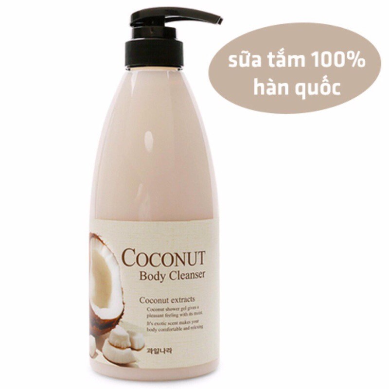 Sữa tắm trái dừa dạng gel làm trắng da Welcos Coconut Body Hàn Quốc 750ml - Hàng Chính Hãng-ST107E