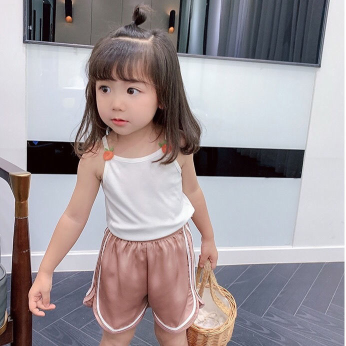 Áo Hai Dây In Hình Trái Dâu Xinh Xắn Dành Cho Bé Gái