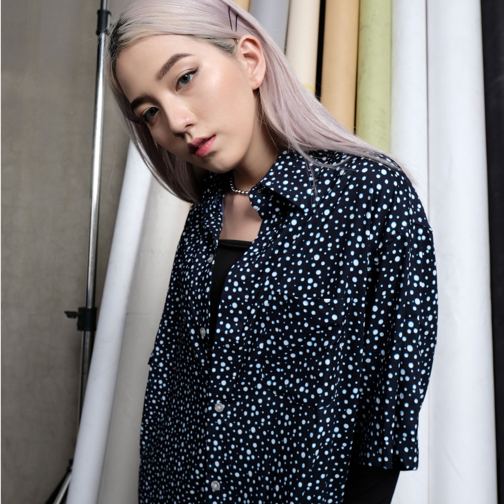 Áo Polka Dots Shirt In Blue