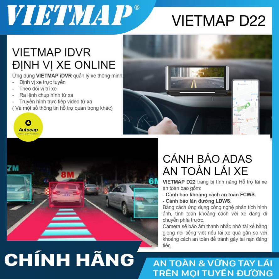 Camera hành trình VIETMAP D22 cho xe ô tô- Dẫn đường S1-Phát Wifi-KM thẻ nhớ 32/64/128GB, SIM 4G | BigBuy360 - bigbuy360.vn