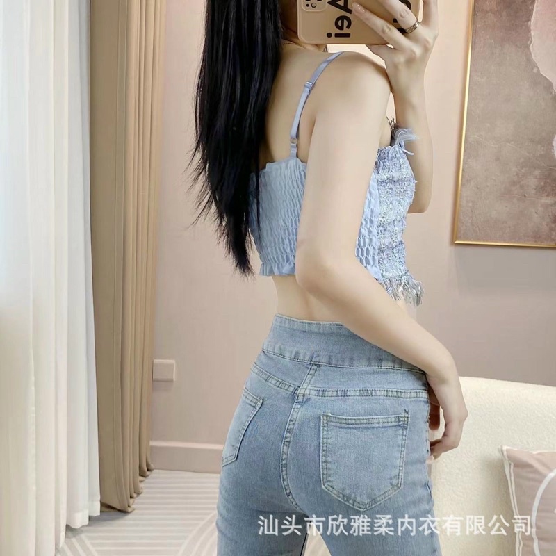 ÁO BRA 2 DÂY CÓ ĐỆM VIỀN TUA CÁ TÍNH 2238