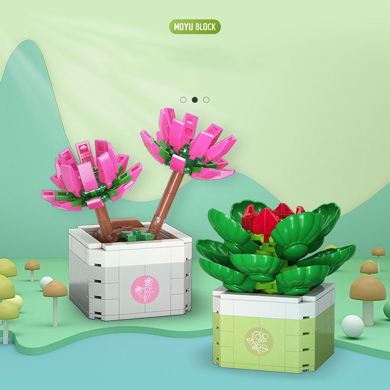 Mô Hình Đồ Chơi Lắp Ráp Cây Xương Rồng MY87036-47 Tương thích với gạch