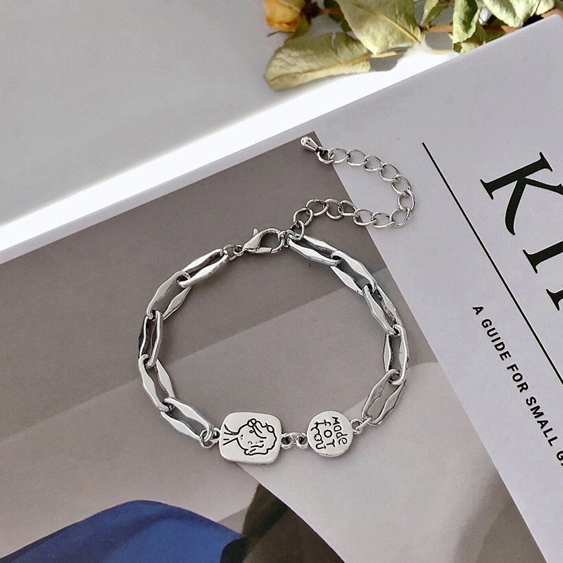 Vòng Tay Made For You Bạch Kim Hàng Cao Cấp Dành Cho Nữ Phong Cách Hàn Quốc Peachy