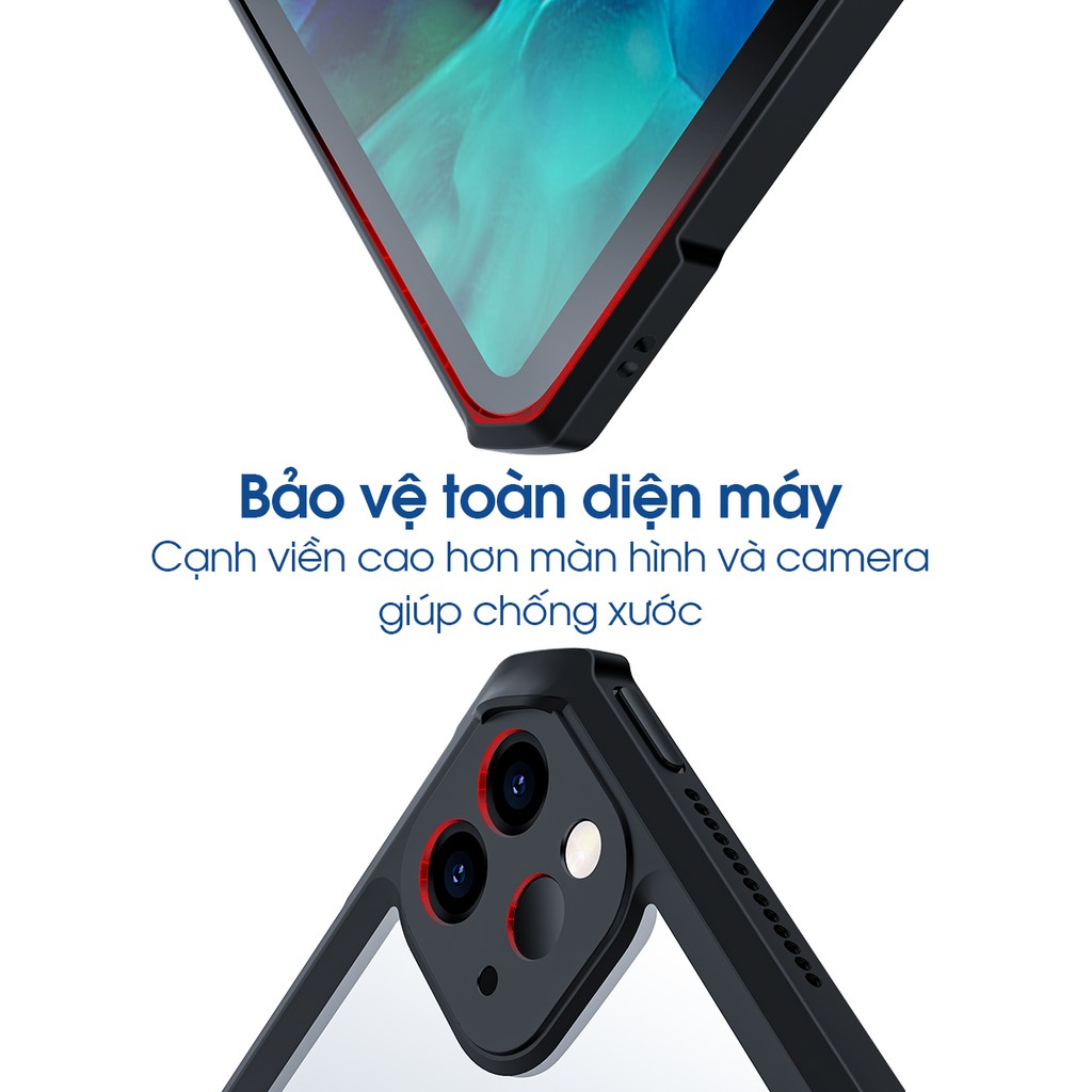 Ốp lưng XUNDD iPad Pro 11' / 12.9 inch , Chống shock, Mặt lưng trong suốt, Viền TPU, CÓ CHÂN ĐỨNG