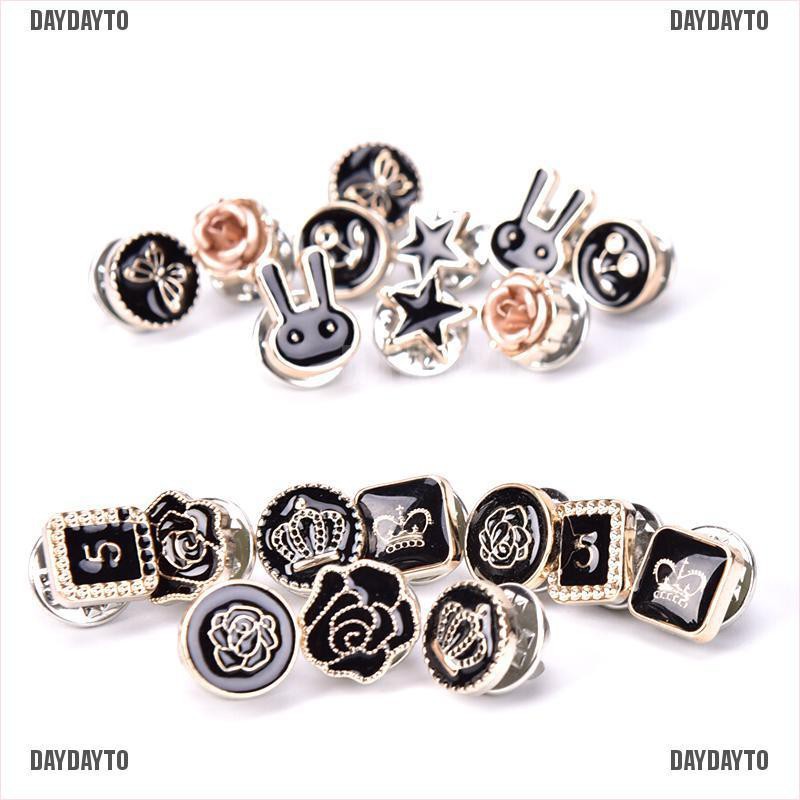 Bộ 10 Khuy Cài Áo Hình Bông Hoa Đính Ngọc Trai Mini