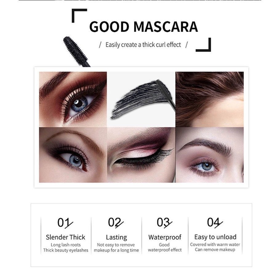 [Hàng mới về] Mascara Sợi Tơ 4D Màu Đen Chống Thấm Nước Chuốt Dài Mi | BigBuy360 - bigbuy360.vn