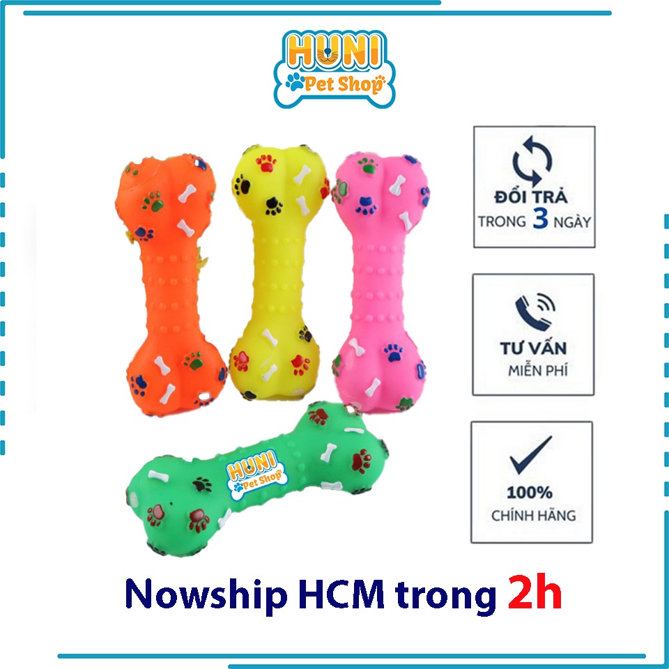 Đồ chơi cho chó xương cao su phát ra tiếng kêu đồ chơi cho chó gặm - Huni Petshop