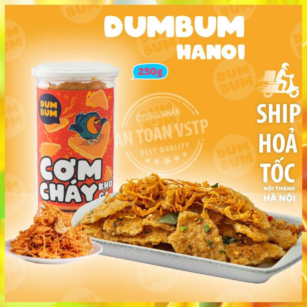 Free Ship  Cơm cháy lắc khô gà 250g Dumbum đồ ăn vặt Hà Nội