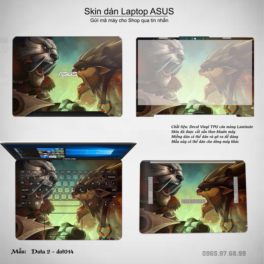 Skin dán Laptop Asus in hình Dota 2 _nhiều mẫu 3 (inbox mã máy cho Shop)