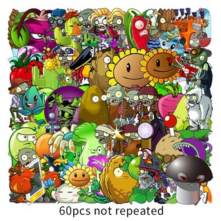 Set 50 Nhãn Dán Trang Trí Hình Plants Vs. Zombies