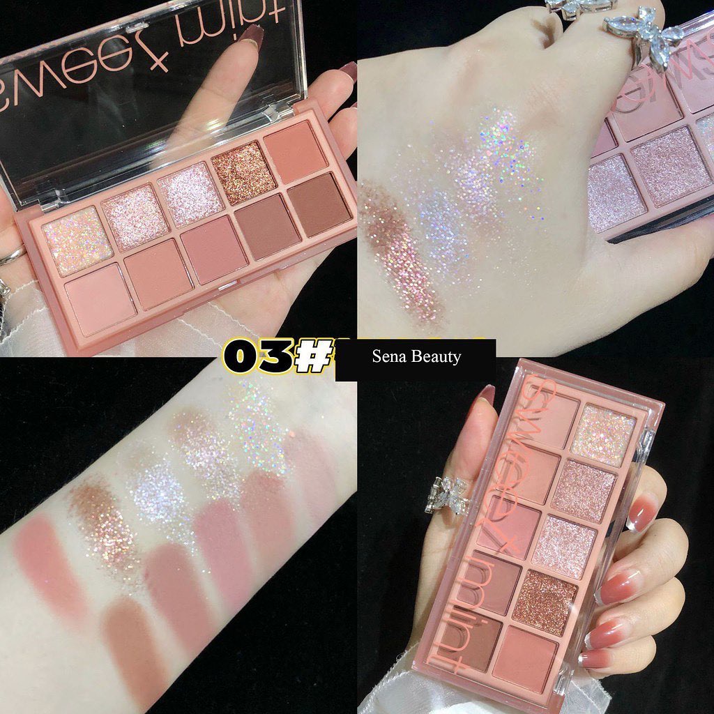 Bảng Phấn Mắt Sweet Mint 10 Màu Sắc Hiệu Ứng Lì LS