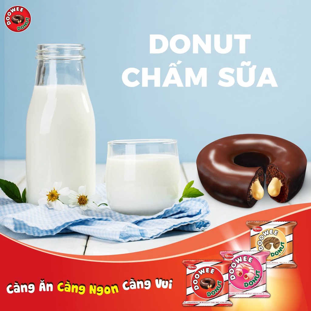 Bánh Doowee donut phủ socola nhân kem 30g