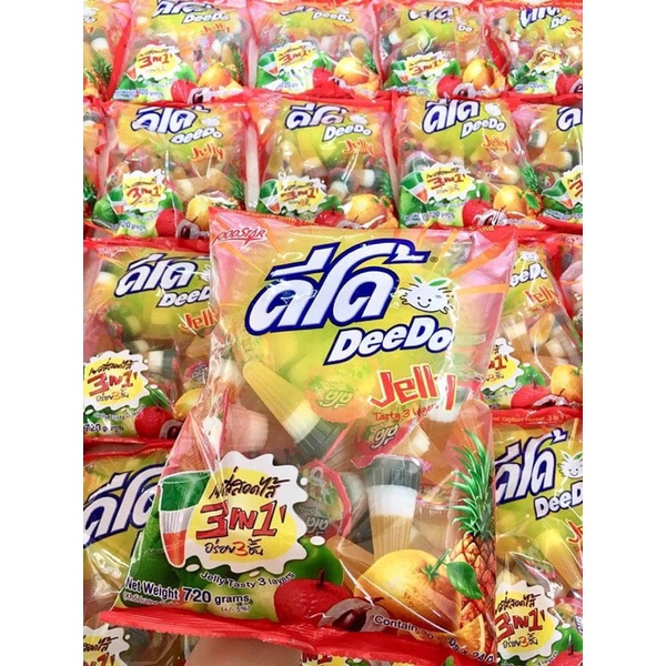 Thạch trái cây Deedo 3 trong 1 Thái Lan gói 720g