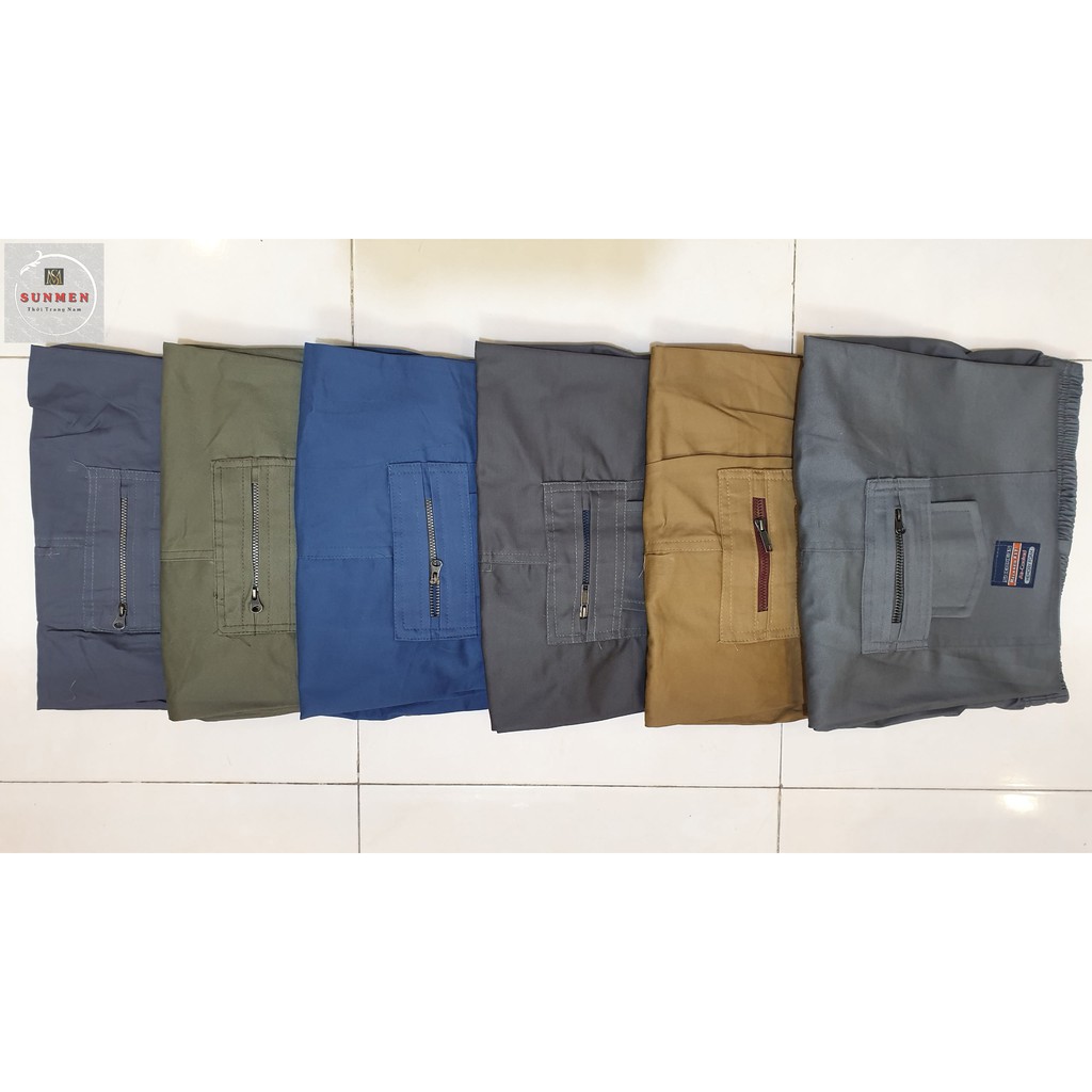 [HCM] Quần Short Nam Kaki Túi Hộp Lưng Thun Co Giãn From Dài Rộng Thoải Mái Vải Mềm Mịn Trung Niên SUNMEN FreeSize