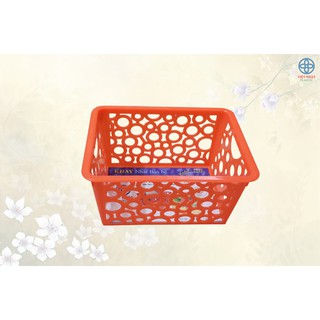 khay rổ vuông hoa nhựa