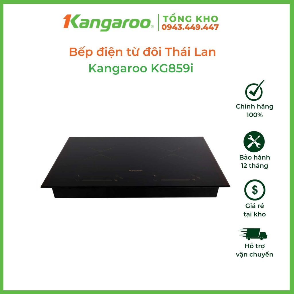 Bếp từ đôi Thái Lan KG859i Thailand bảo hành 24 tháng, lắp âm sang trọng, công suất 4000W, điều khiể