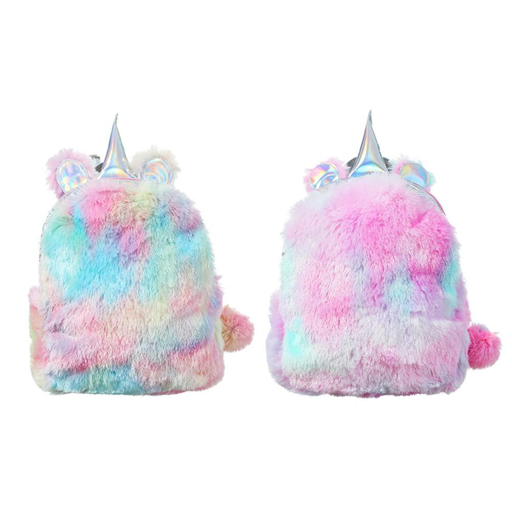 Balo đi học lông nhung phối màu giản dị cho nữ