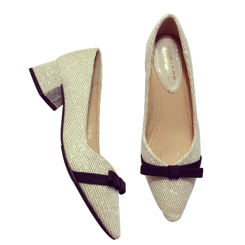 Giày Búp Bê Mũi Nhọn Đính Kim Sa Lấp Lánh Thời Trang Mùa Thu | BigBuy360 - bigbuy360.vn