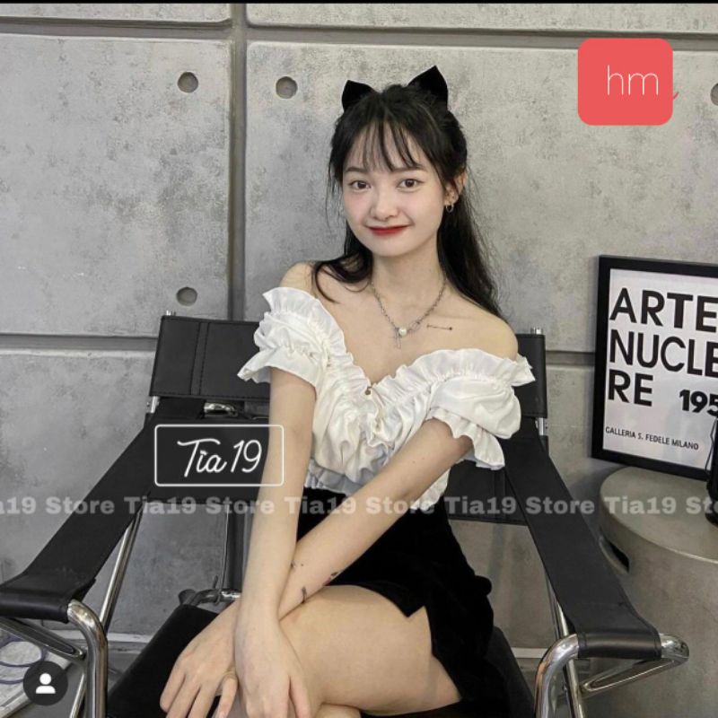 áo crt vạt chéo ngực bánh bèo có ảnh thật kèm video