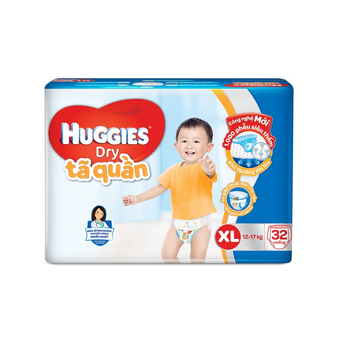 {TẶNG 6 MIẾNG CÙNG LOẠI}-Tã quần Huggies M42, L38, XL34, XXL30 MỚI