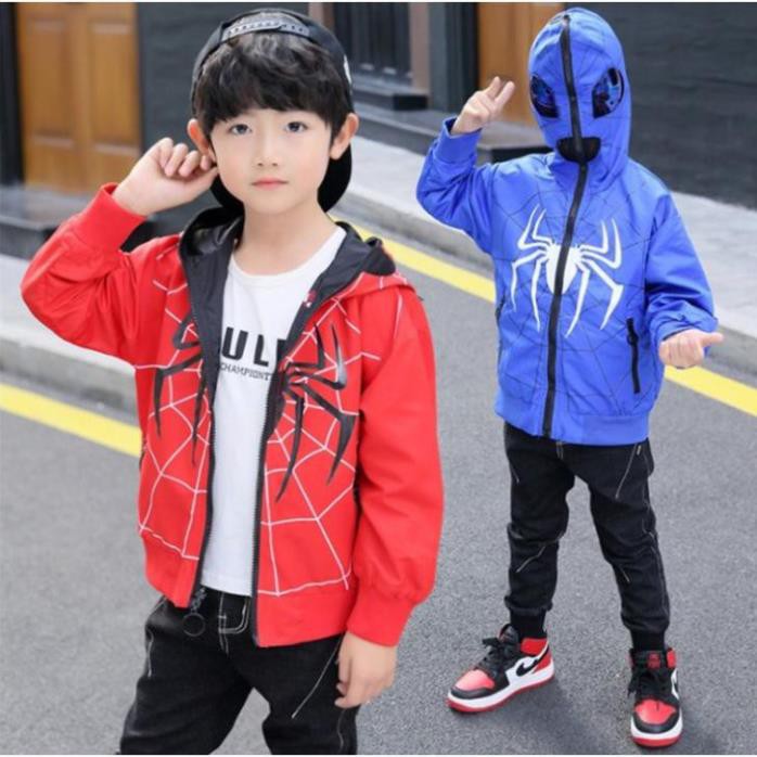 ORDER Áo Khoác Bé Trai Người Nhện Spiderman Mặc 2 Mặt Mẫu Mới Nhất 2021 - Áo Khoác Trẻ Em Thu Đông hàng Quảng Châu