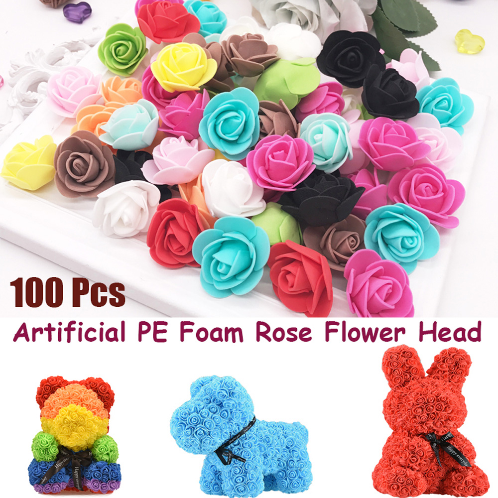 Set 100 Bông Hoa Hồng Xốp Mềm Trang Trí Đám Cưới Tiện Dụng