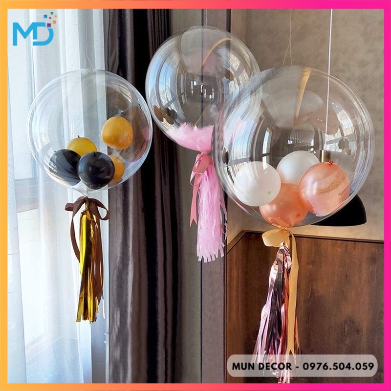 Bóng Jumbo Trong Suốt Nhiều Size Trang Trí Sinh Nhật Phòng Cưới Làm Bóng Galaxy