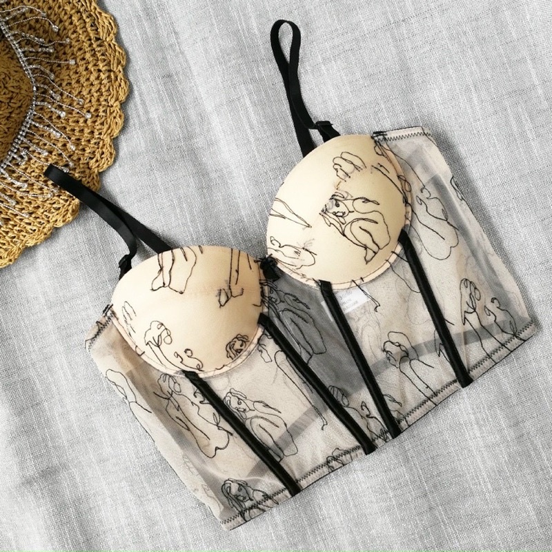 Áo croptop cúp ngực ren, Áo ren cúp ngực kiểu dáng hot girl