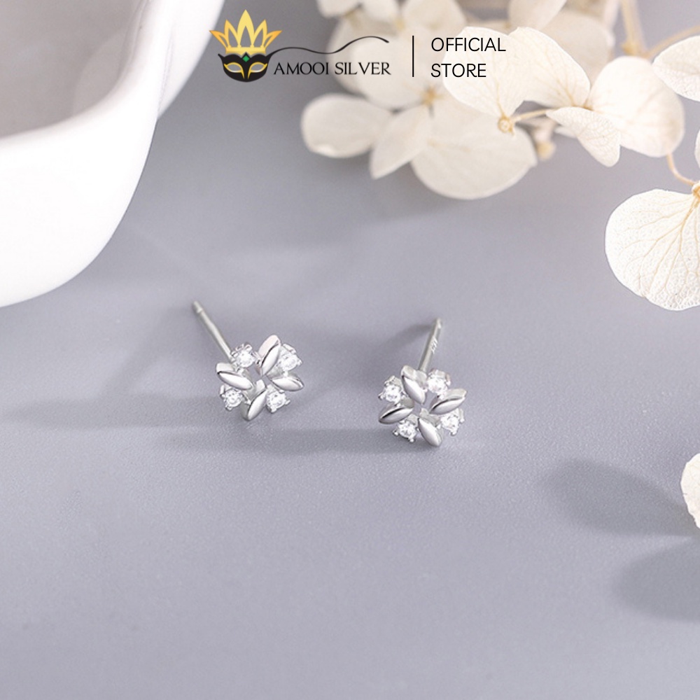 Bông Tai Bạc Ý Cao Cấp S925 Mẫu Hoa Lúa Nhí - Amooi Silver AB105