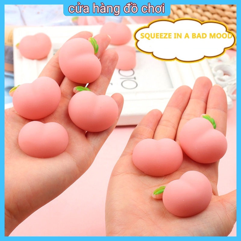 Đồ chơi nắn bóp hình trái đào mềm mại giảm căng thẳng vui nhộn