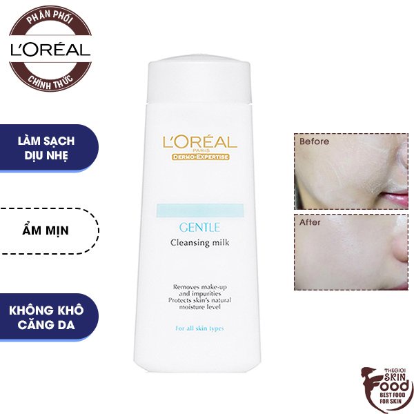 Sữa Tẩy Trang Dịu Nhẹ L'Oreal Dermo-Expertise Gentle Cleansing Milk 200ml