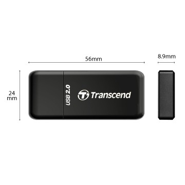 Đầu Đọc Thẻ Nhớ USB 2.0 Transcend RDP5K Card Reader Đen Black