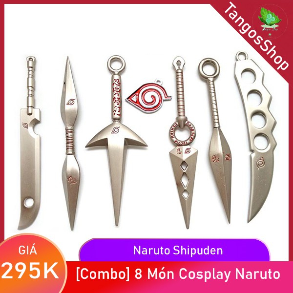 Combo Kunai Naruto 💝FREESHIP💝 Bộ Mô Hình Naruto 8 món - Kunai Cosplay Ninja Naruto