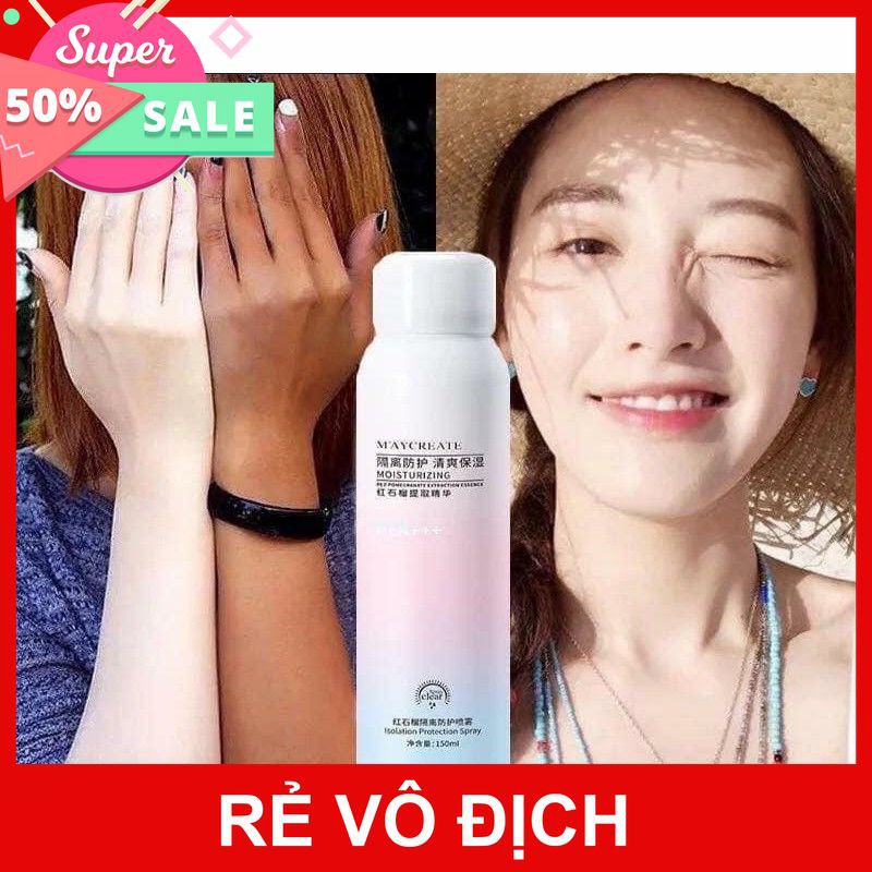 [XÃ KHO] CHAI XỊT CHỐNG NẮNG, TRẮNG DA MAYCREATE 150ml SPF35 [HCM]